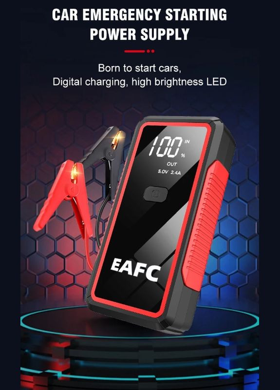Пусковий пристрій для автомобіля бустер павербанк 20000 мА·год 12 В з LCD PRM з чохлом EAFC 2000А (300078511)