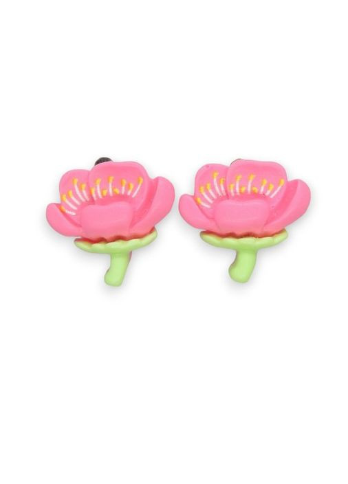 Сережки кліпси для вух без пробивання вуха "Квітка Чаклунства" ніжно рожевий Liresmina Jewelry (289844138)