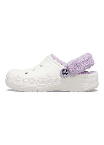 Белые сабо baya lined fuzz-strap clog white 206633 Crocs