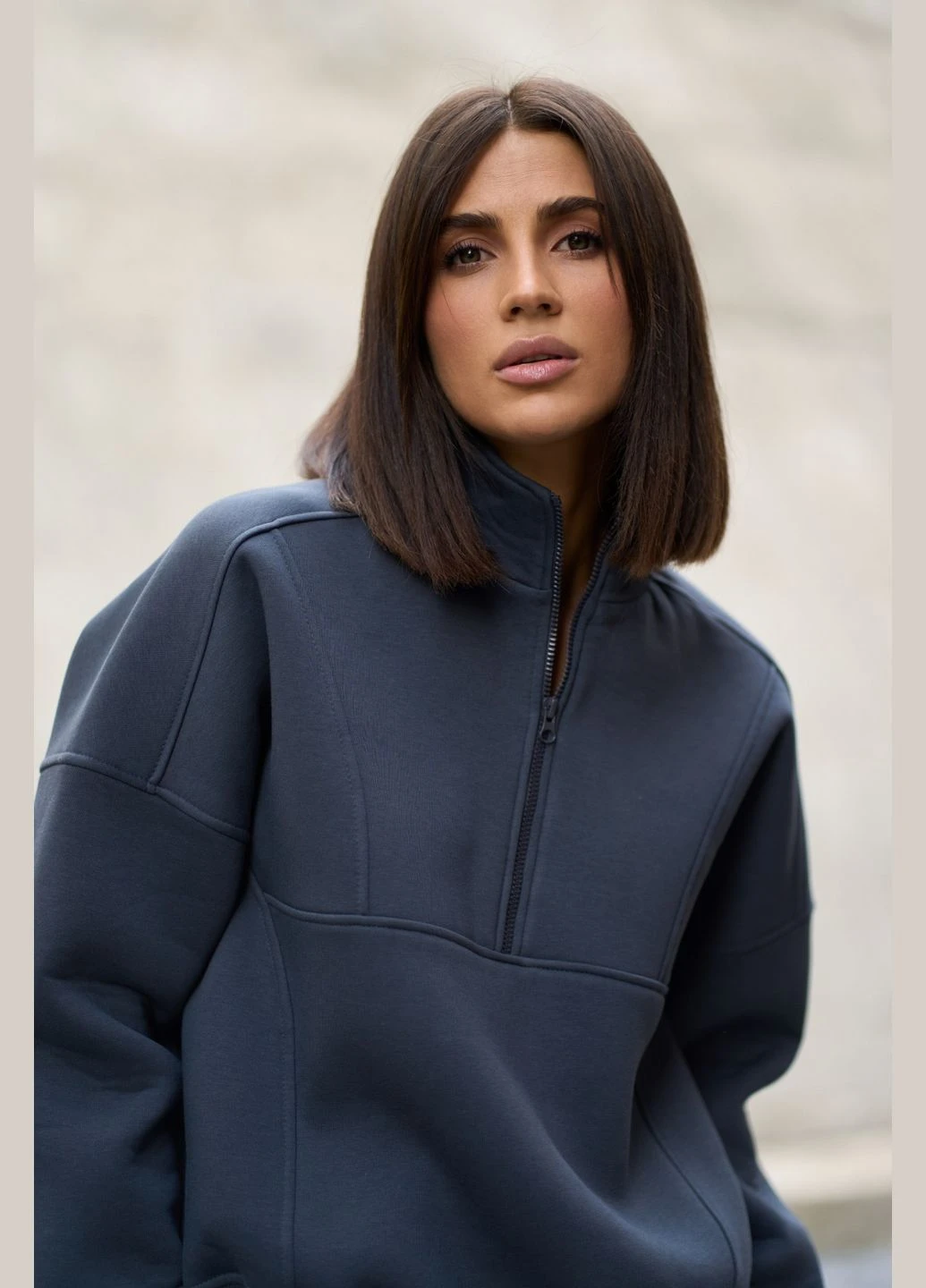Жіночий теплий костюм двійка колір графіт New Trend (305770638)
