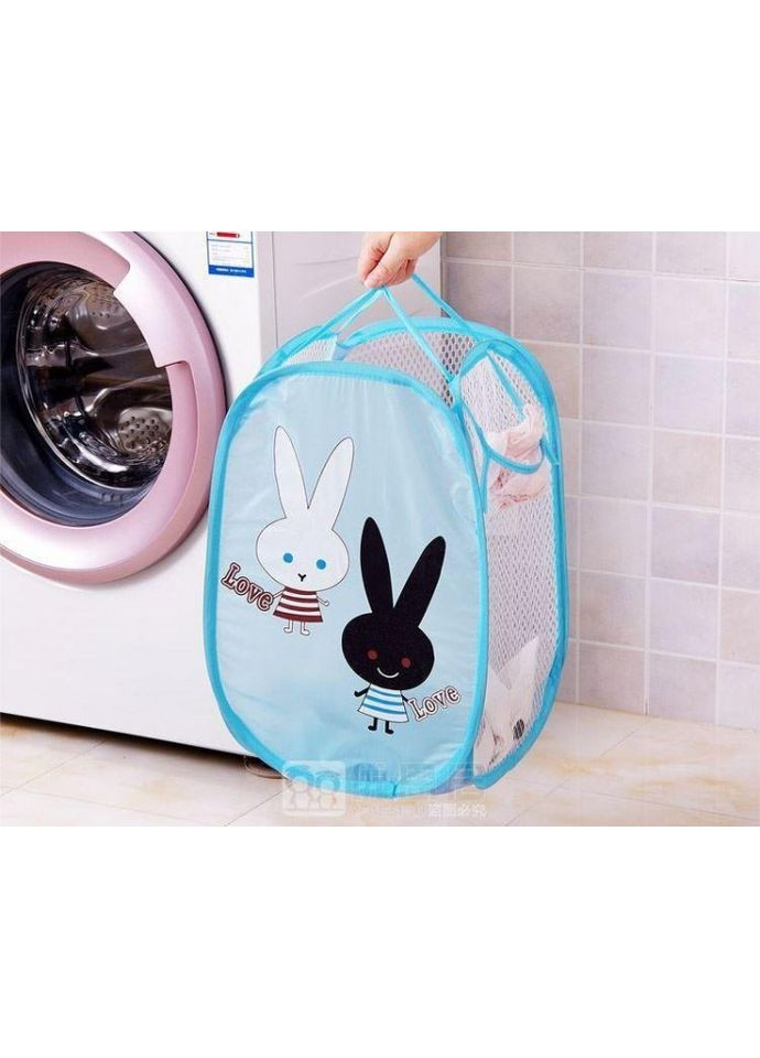 Корзина для білизни та іграшок чорна з поліестеру для дітей зручна та яскрава для прибирання іграшок ProDobro (365440914)