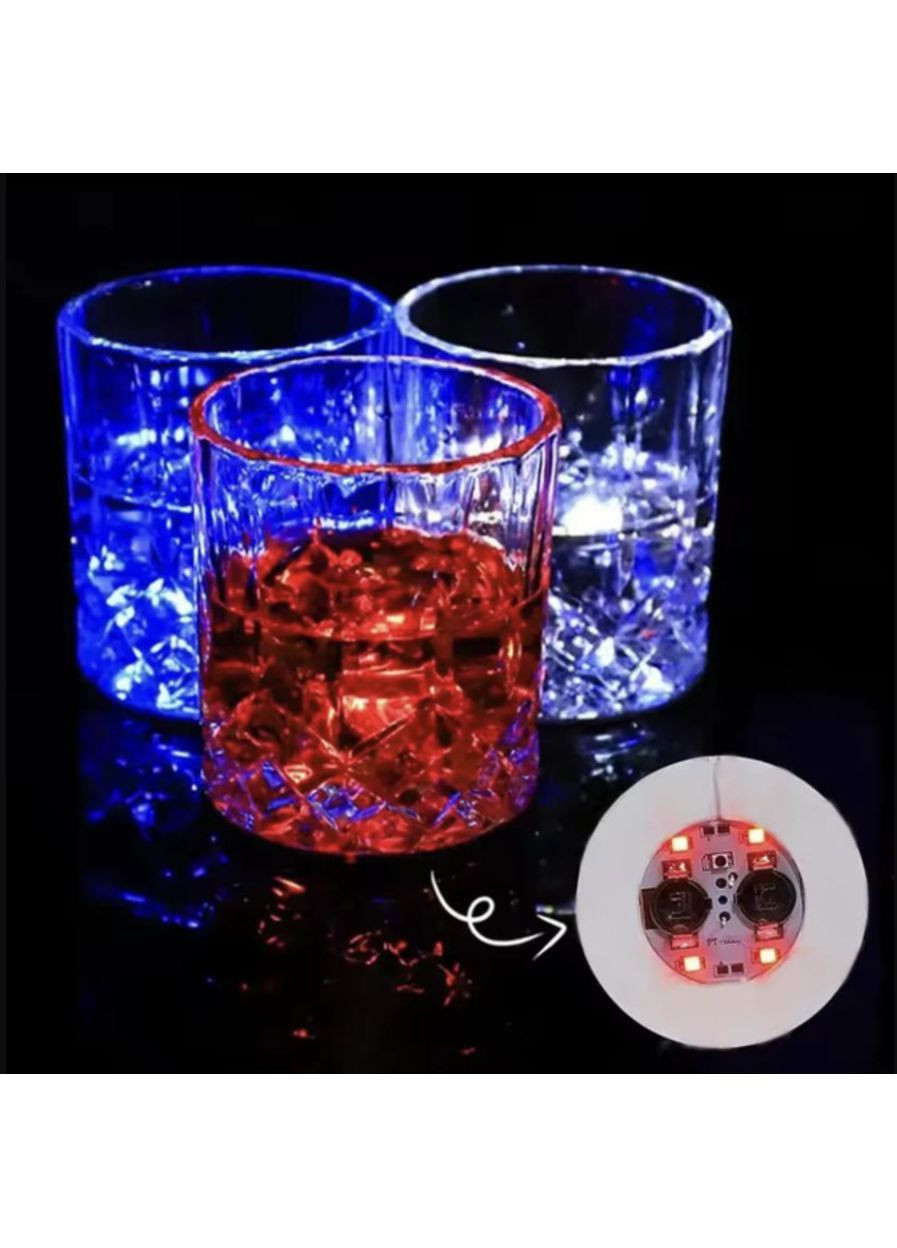 Підсклянка підставка під склянку кружку келих пляшку самоклеючий діодна для бару та вечірок 2 шт світло Red Neon (362207041)