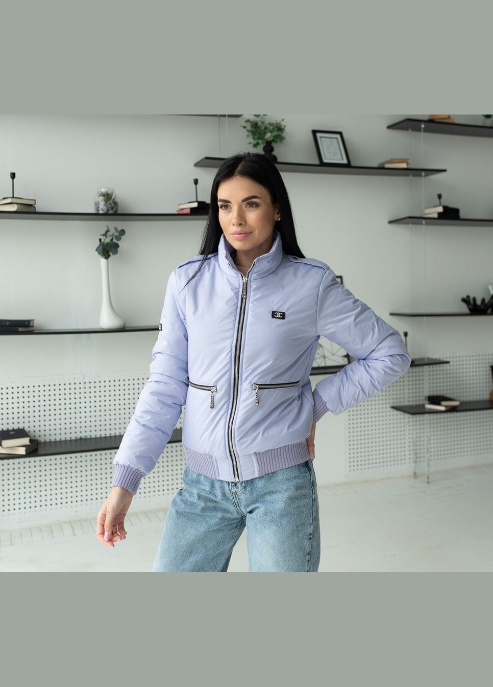 Сиреневая демисезонная демисезонная женская куртка SK