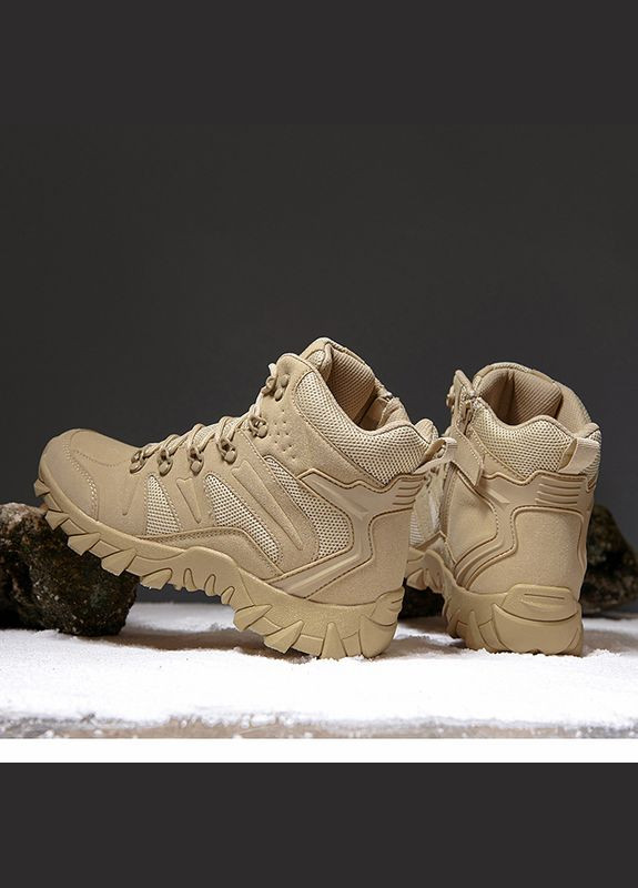 Ботинки тактические GZ702 Sand Khaki р.45 военная обувь для тренировок на шнуровке Lesko (326807092)