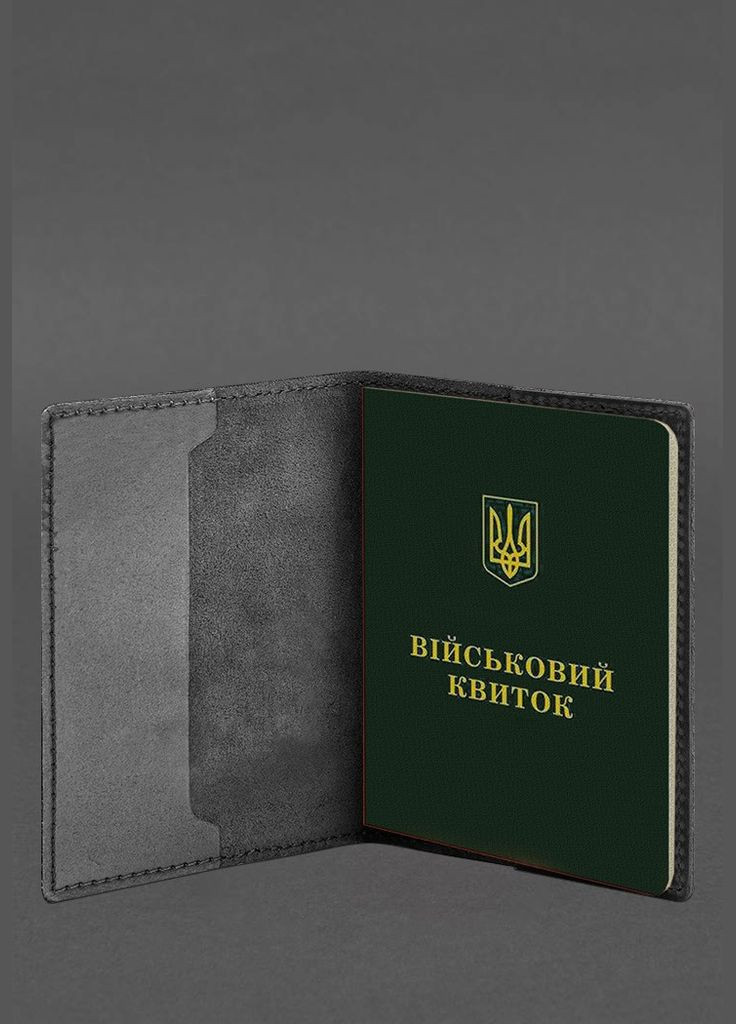 Шкіряна обкладинка для військового квитка 7.3 чорний Crazy Horse (A-028311) BlankNote (328961622)