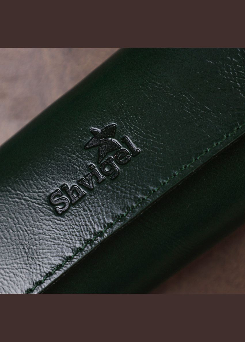 Современная кожаная ключница зеленый 16531 Shvigel (362417569)