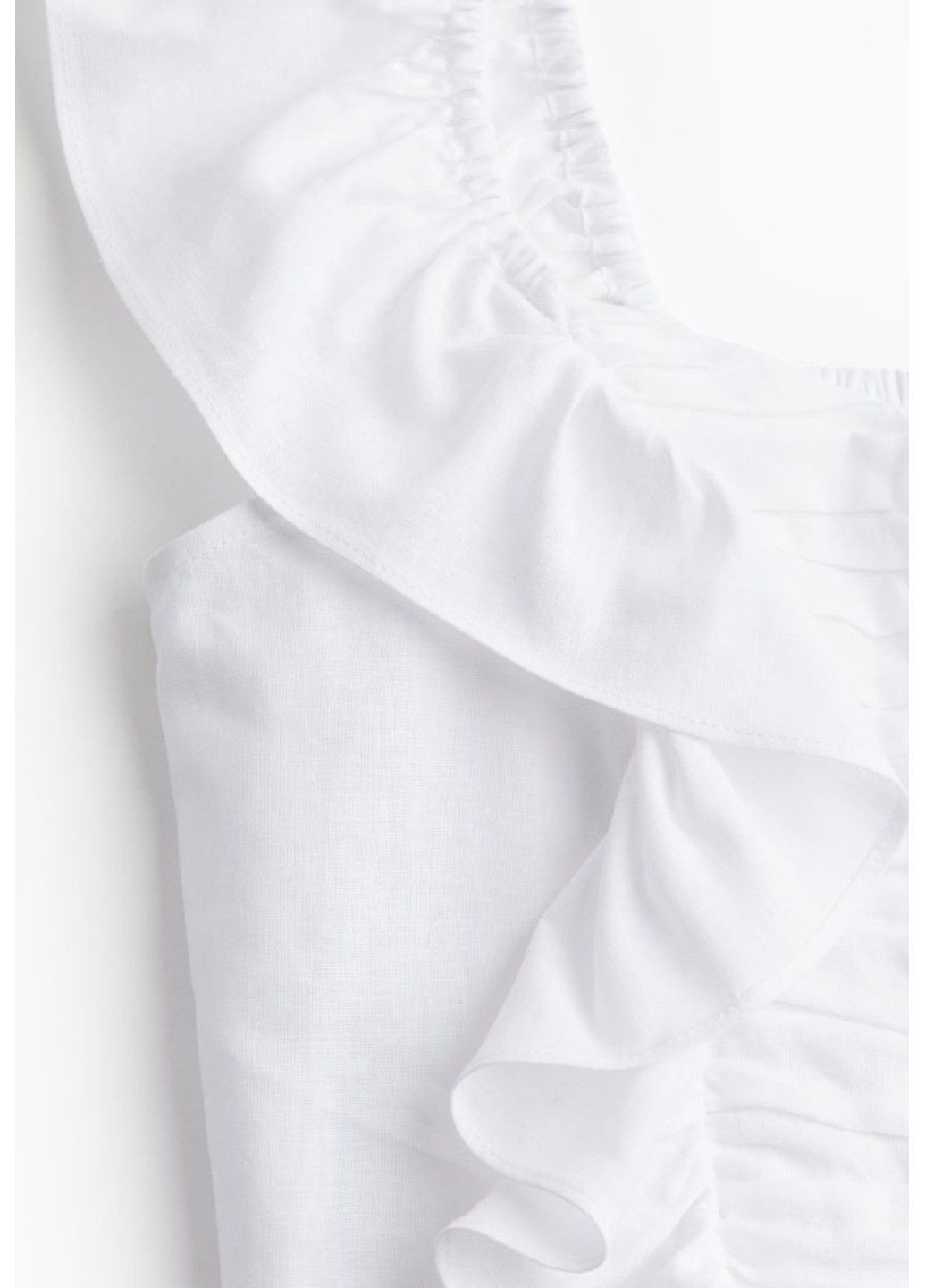 Жіночий топ на бретелях з воланами Н&М (57021) XS Білий H&M (329059821)