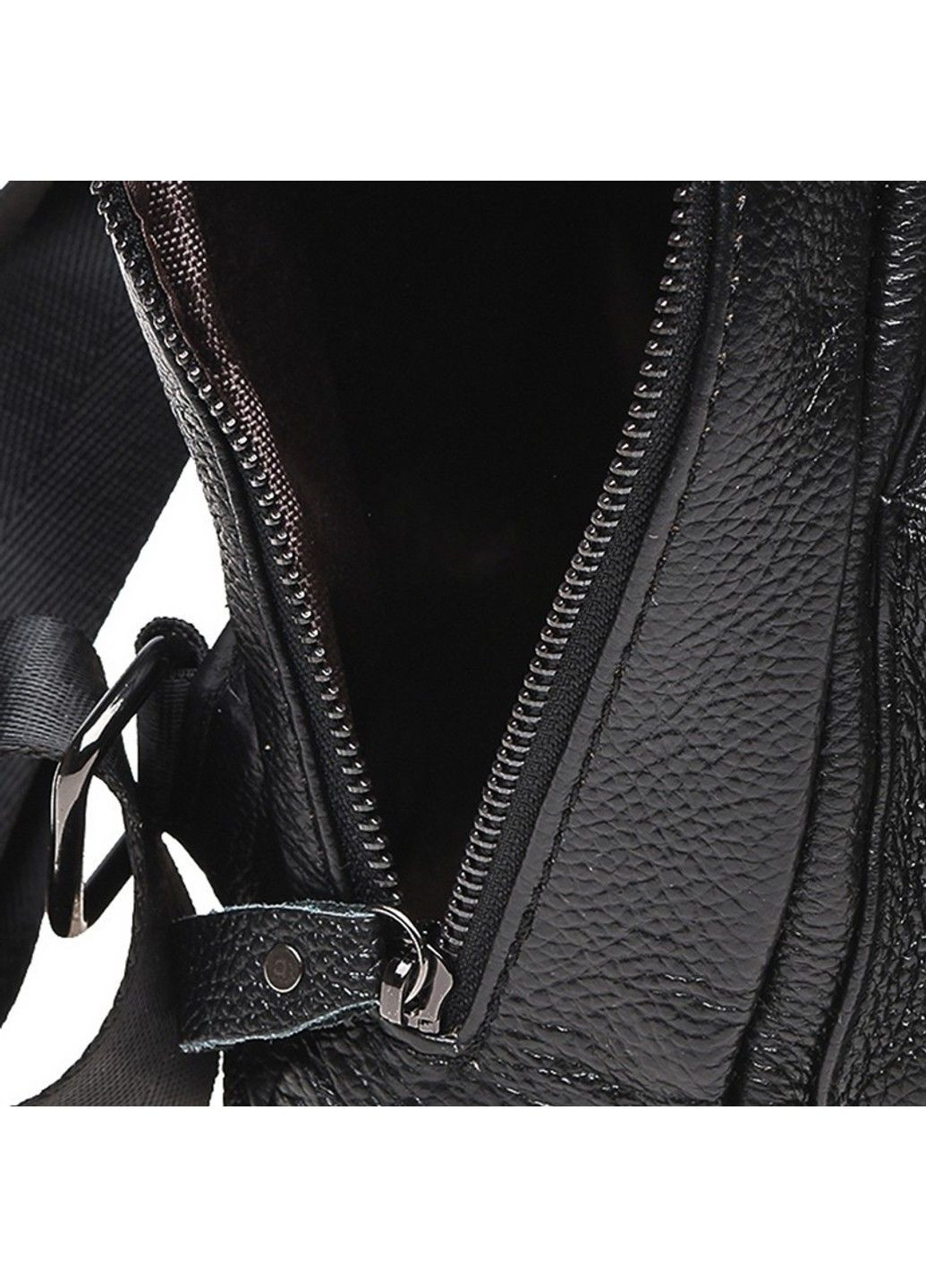 Мужской кожаный рюкзак через плечо K1029-black Borsa Leather (323581328)