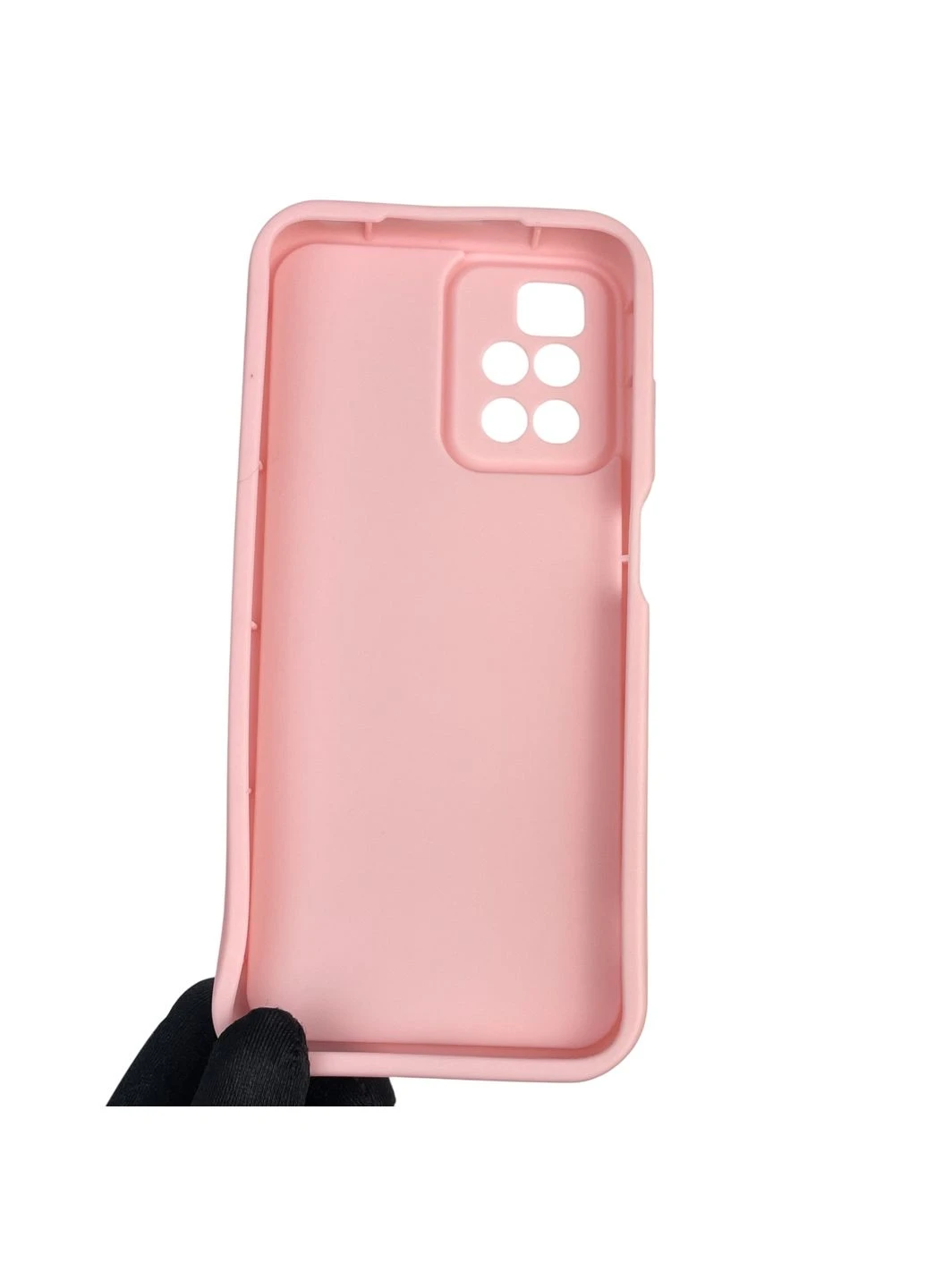 Чехол силиконовый оригинальный Soft Touch с 3D принтом злой котик для Redmi 10 розовый (Полная защита камеры) Xiaomi (378976179)