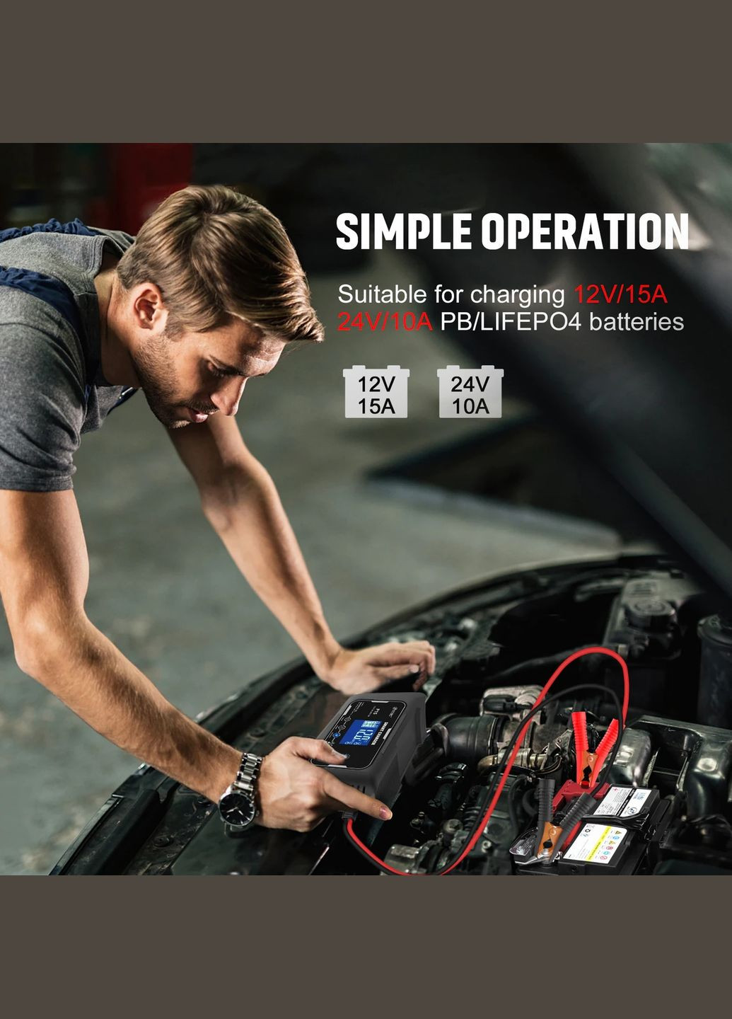 Автомобильное смарт зарядное устройство Р15 EAFC 15 A 12 В 10 А 24 В для аккумуляторов HTRC (339077751)