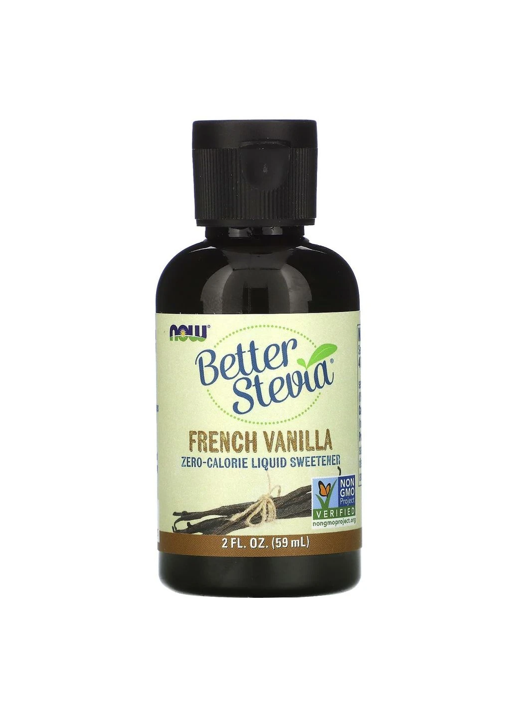 Стевія, Better Stevia,, рідкий підсолоджувач з нульовою калорійністю, смак французької ванілі, 59 мл Now Foods (322287000)