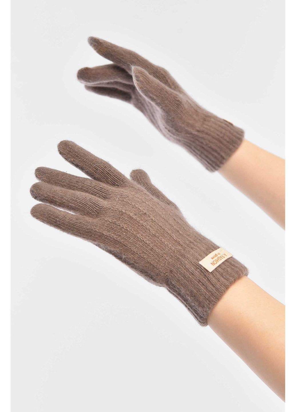 Перчатки женские сенсорные коричневого цвета Let's Shop (372919443)