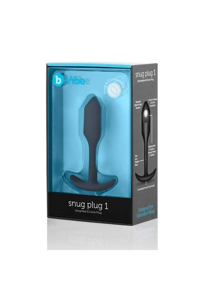 Анальна пробка із зміщеним центром ваги Snug Plug 1 чорна - CherryLove B-Vibe (293819438)