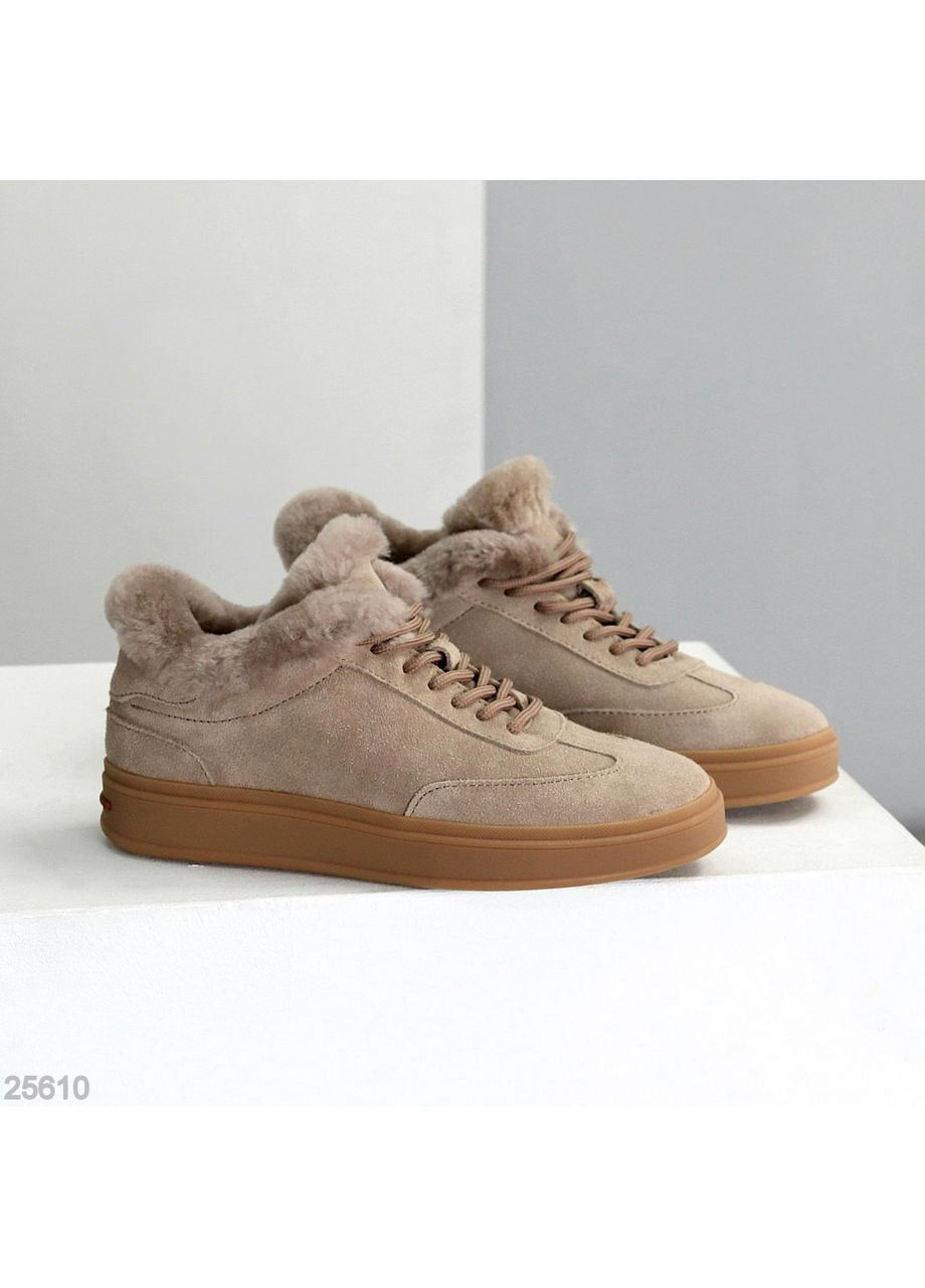 Зимние кроссовки No Brand коричневые зима (369363821)