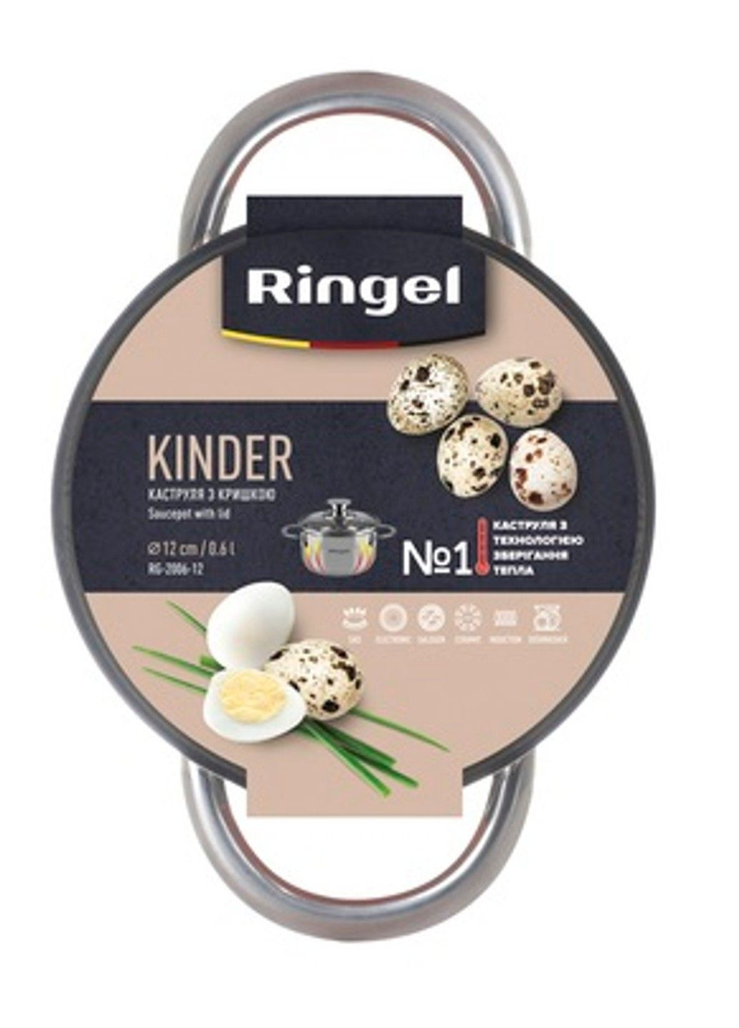 Кастрюля Kinder Кастрюля 14 см (1.0 л) с крышкой (RG-2006-14) Ringel (365275283)