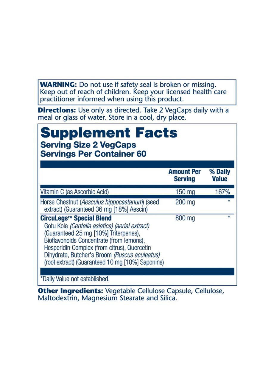 CircuLegs Circulation Support 200mg - 120 vcaps Solaray (369396570)