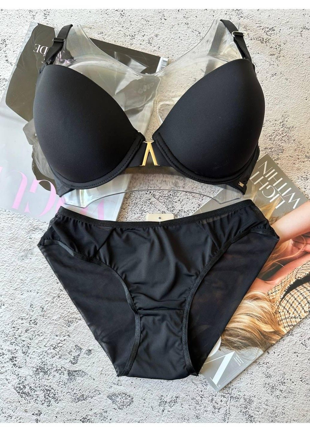 Чорний жіноча чорна нижня білизна комплект Weiyesi