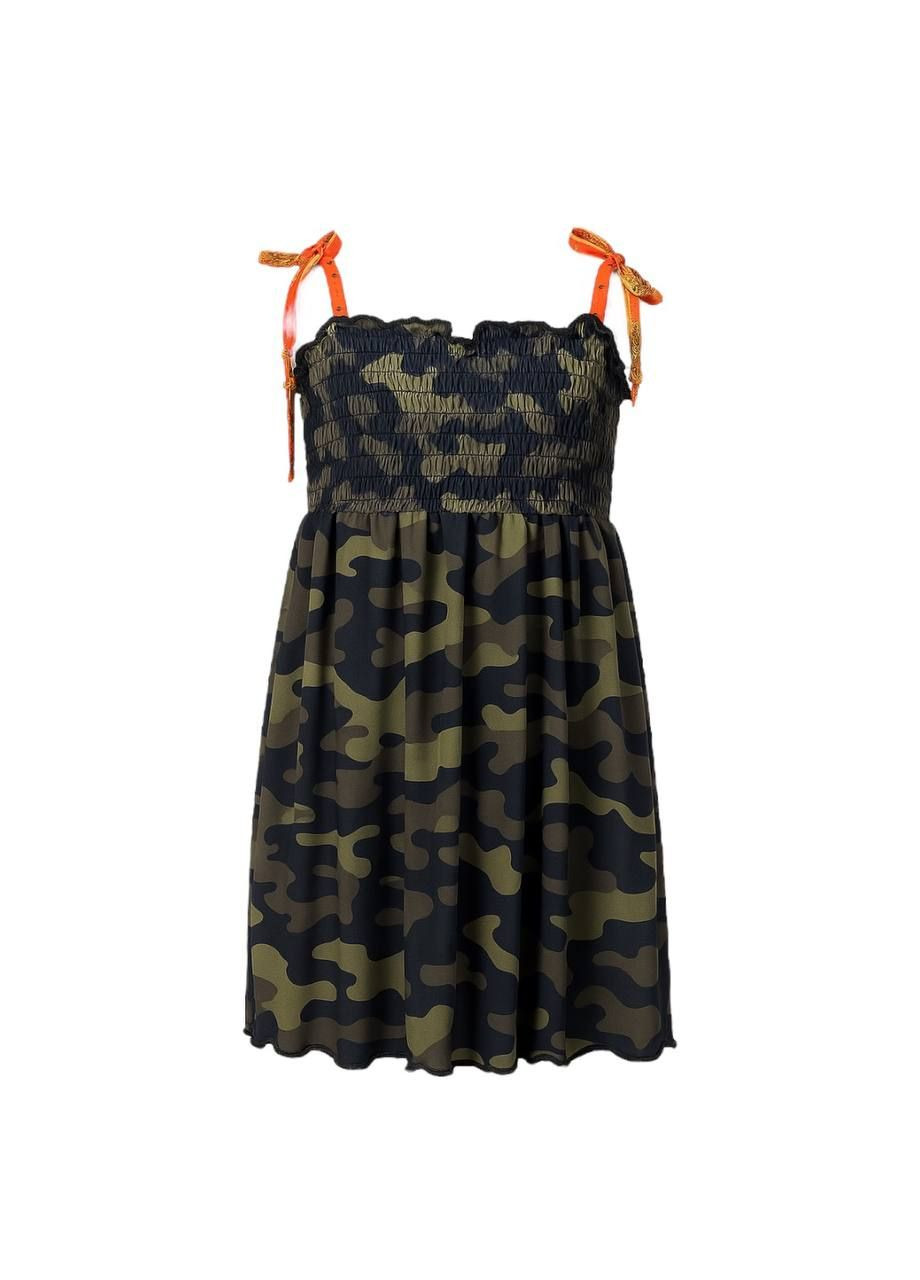 Летний сарафан хаки Sundek с абстрактным узором