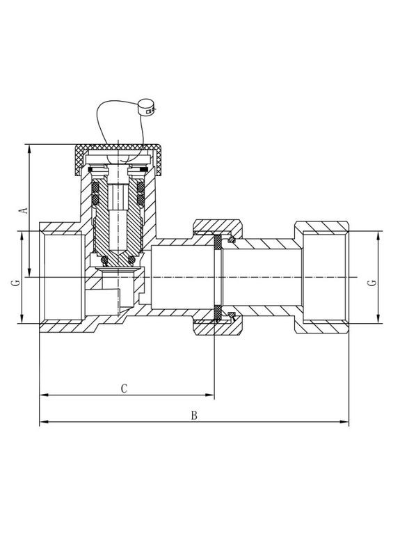 Комплект арматуры с вентилем для подключения расширительного бака KR.1045 - 3/4" (KR3112) KOER (322006450)