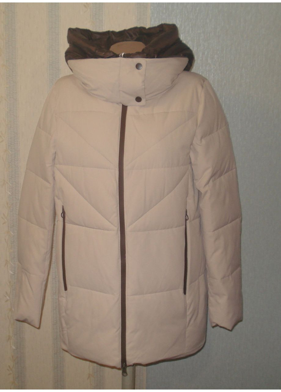 Молочная демисезонная женская куртка 3595 беж Towmy