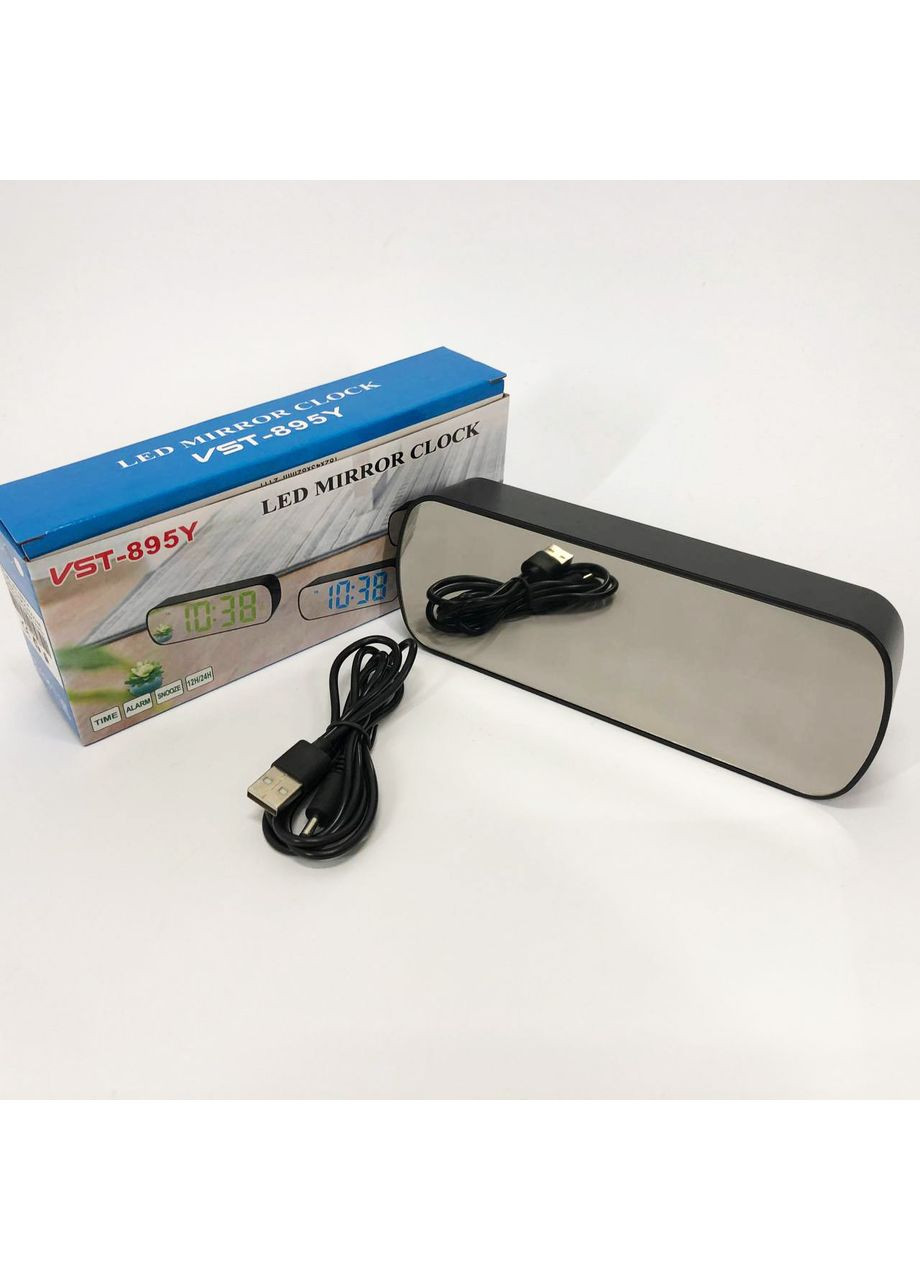 Часы настольные 895Y-4 USB с зеленым циферблатом, Настольные электронные часы с большими цифрами VST (365813293)