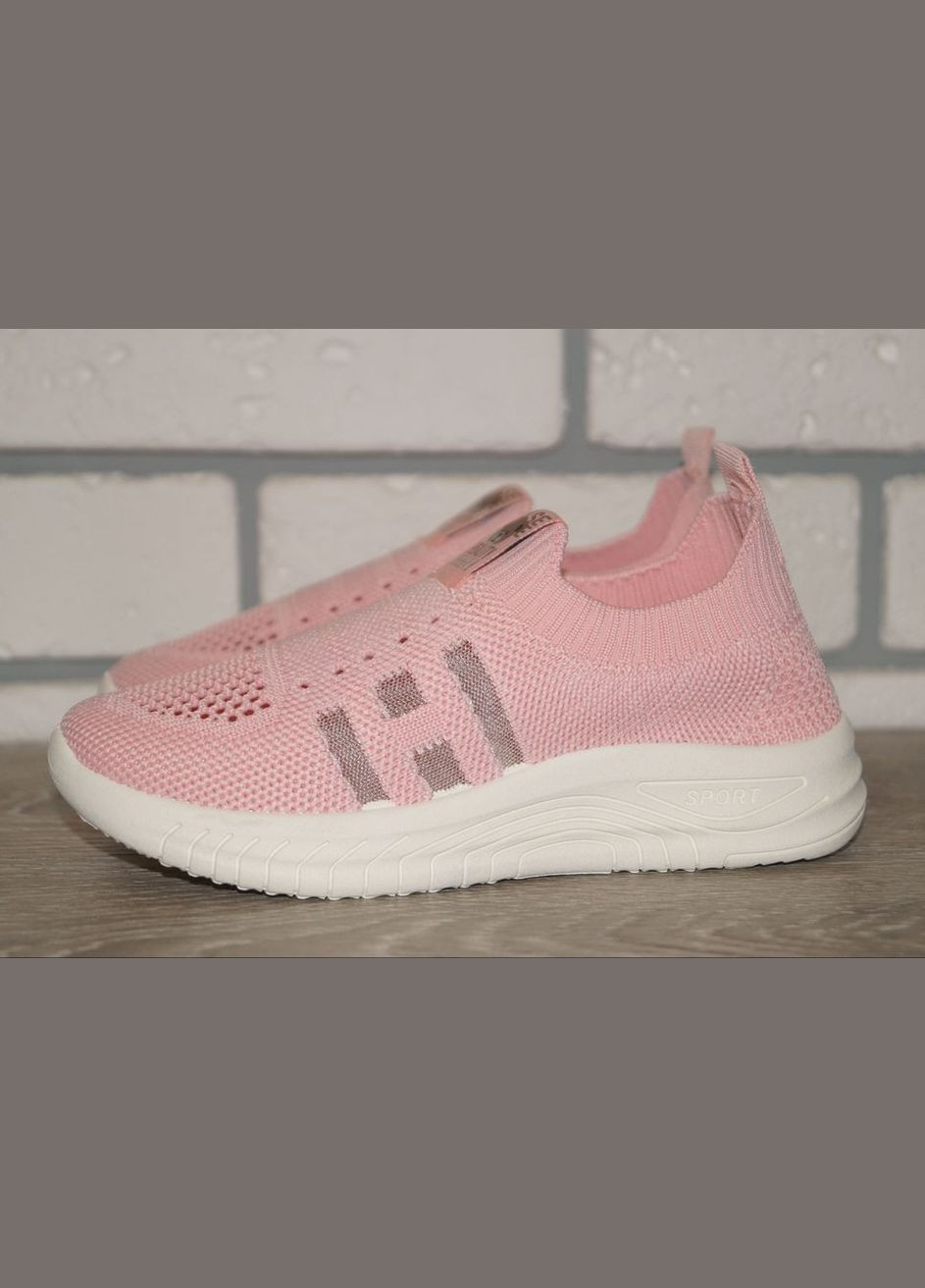 Розовые демисезонные кроссовки детские текстильные розовые Krok