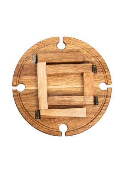 Винний круглий столик з дерева 35х35х18 см на ніжках BWR35018S LUGI (370800963)