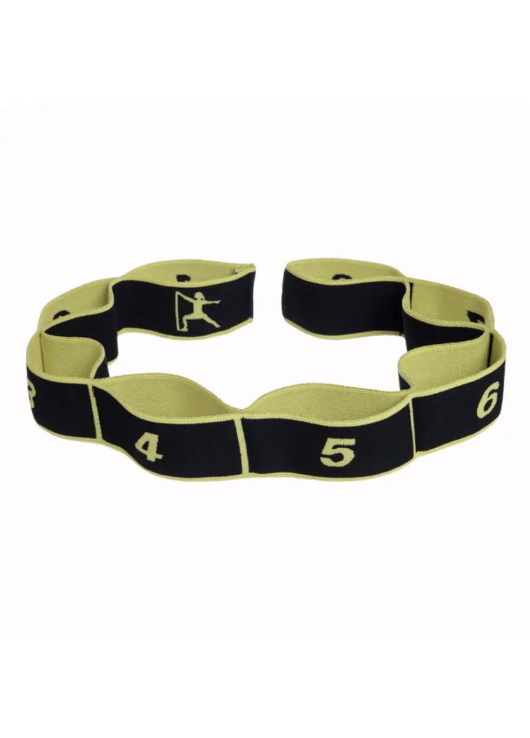 Резинка для фитнеса с петлями 86,5х4см черно-желтая Queenfit (361951920)