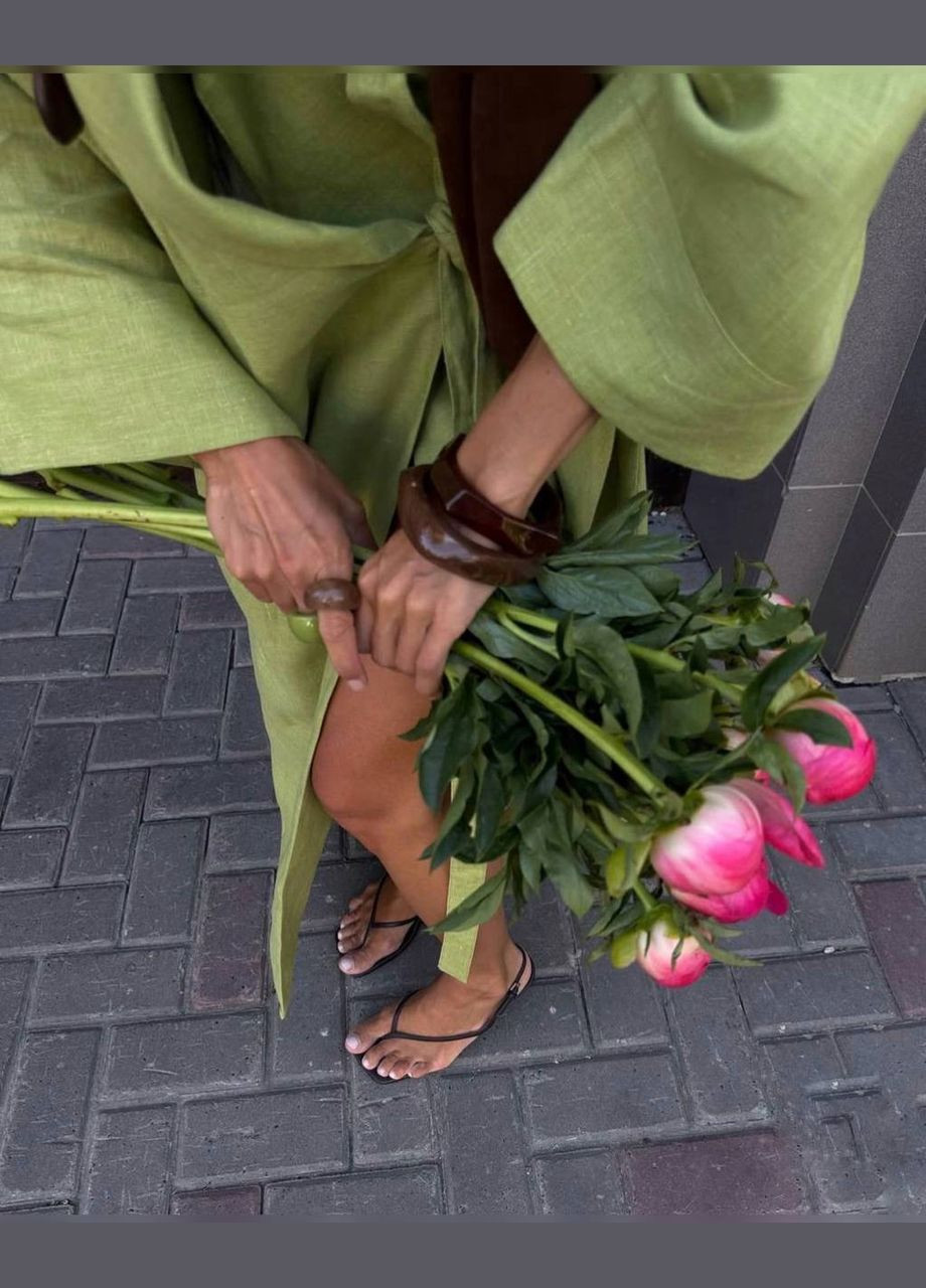 Лайм повсякденний сукня жіноча на запах Гермес однотонна