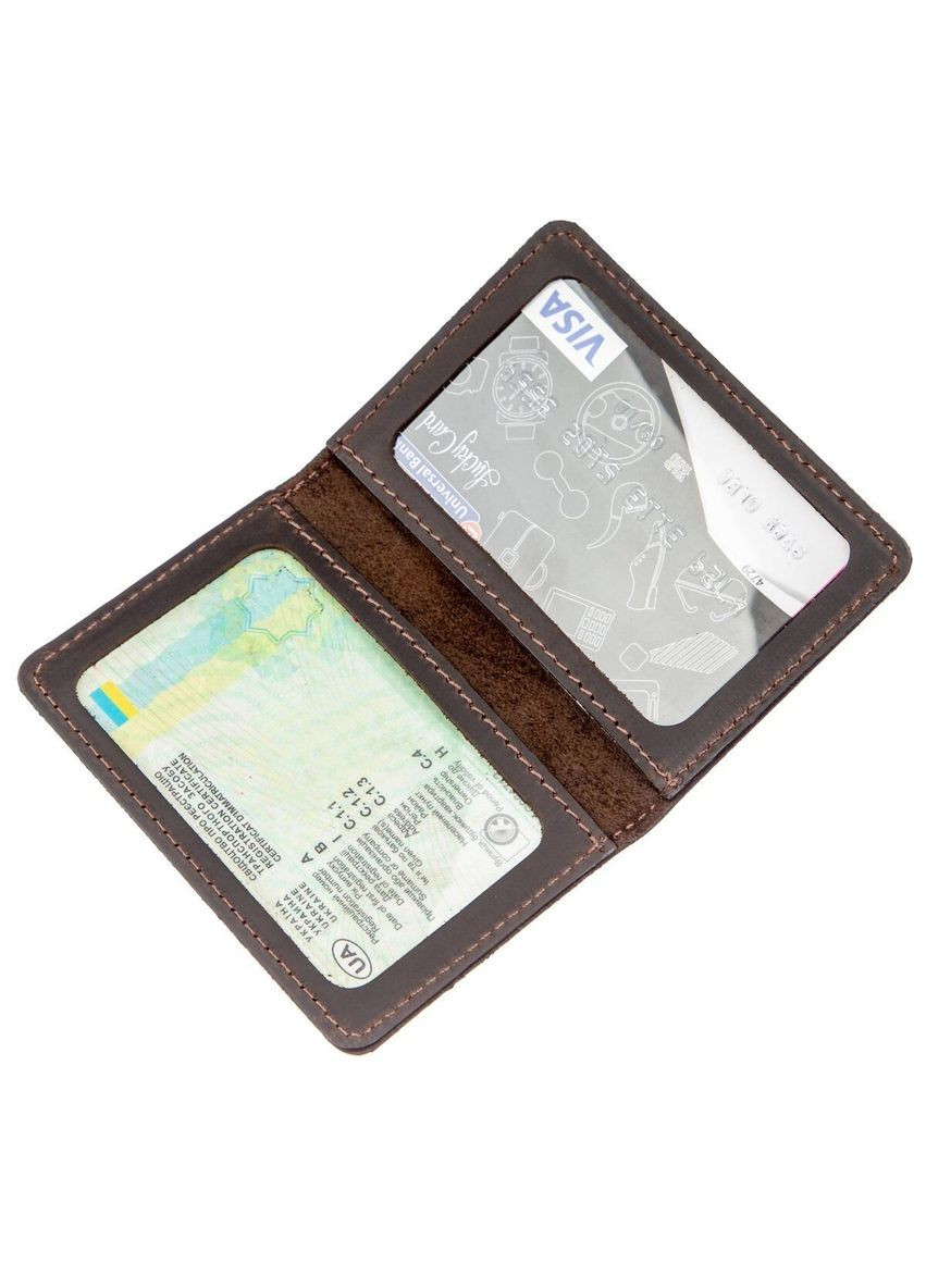 Обложка для удостоверения Shvigel кожаная коричневая (sku_13962) No Brand (327819421)