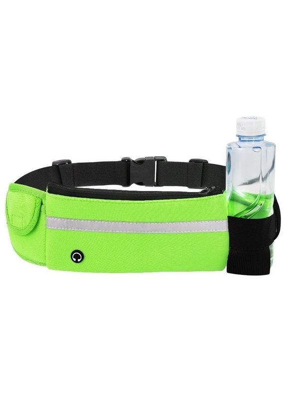 Сумка для бега Спортивная сумка на пояс Psheko с карманом на бутылку Green (3615622) RunBit (329443876)