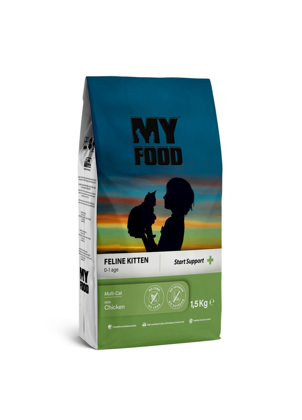 Сухий Корм Myfood Суперпреміум для кошенят з Куркою 1,5кг Hermos (341679659)