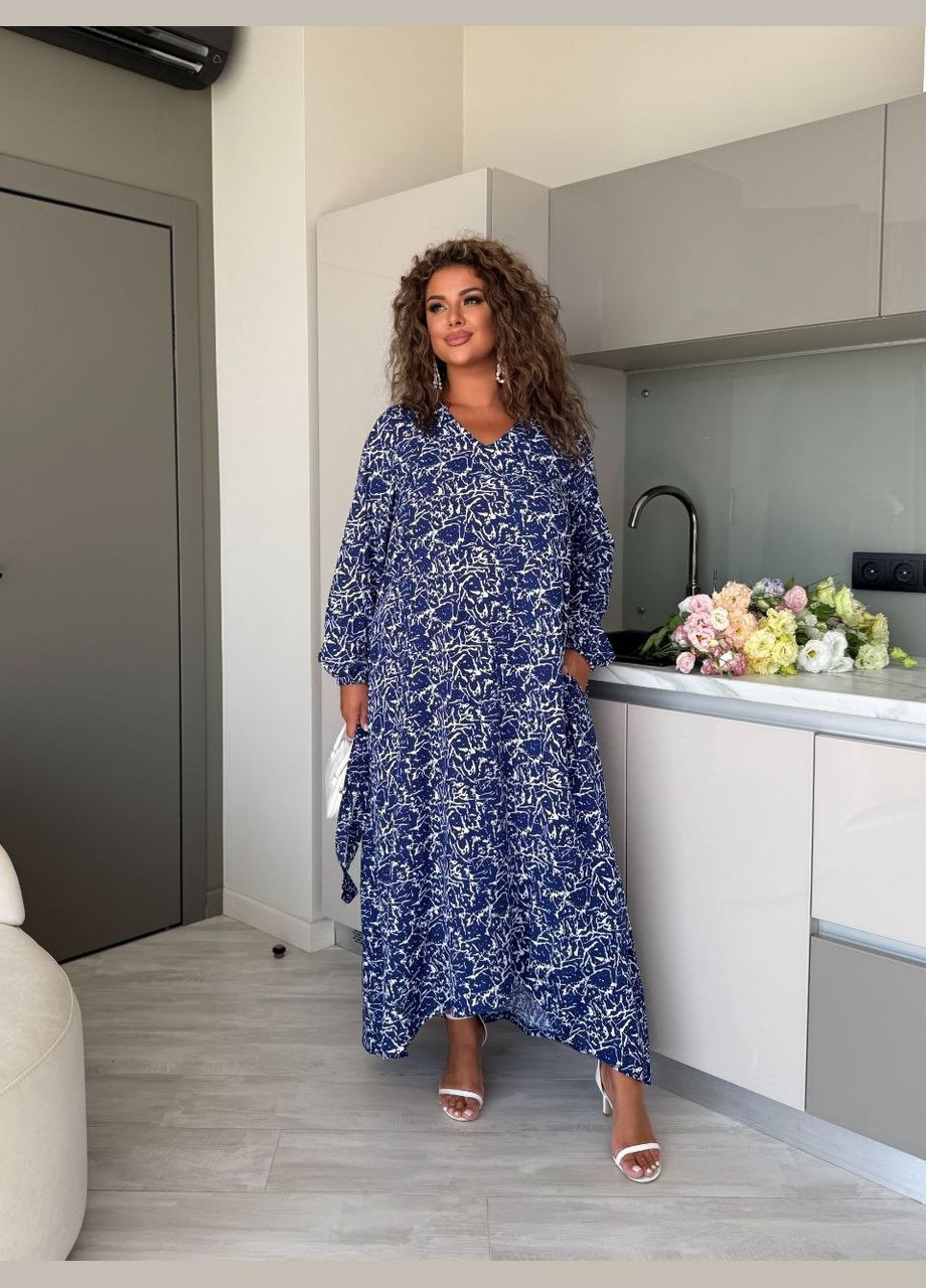 Синее легкое платье Fashion