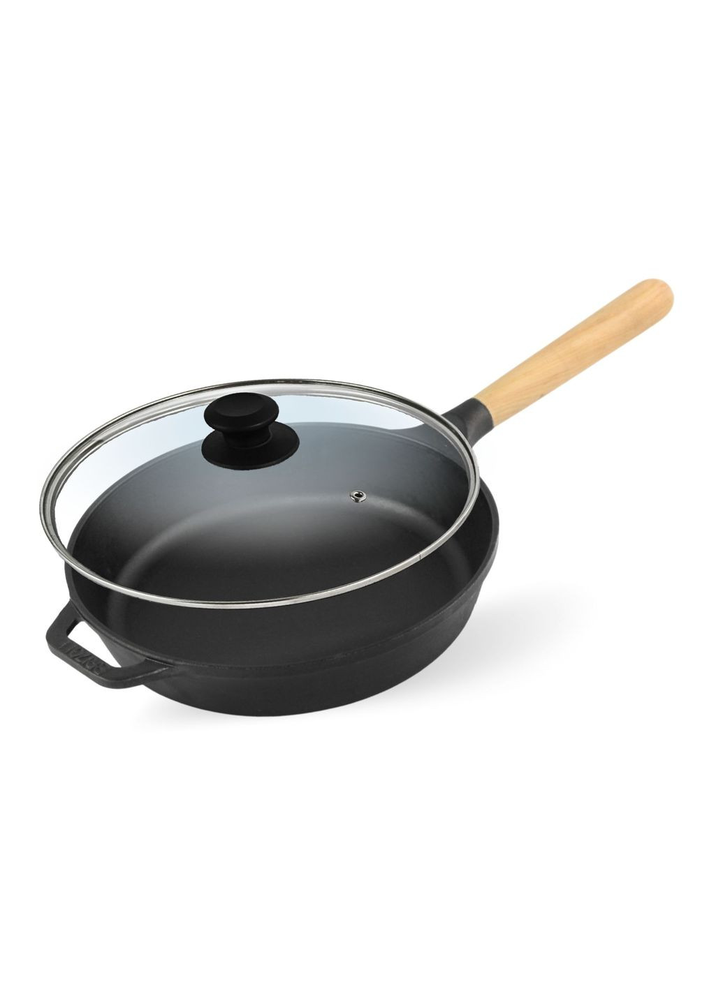 Сковорода чугунная NEXT 240 х 47 мм со стеклянной крышкой Brizoll (360404165)