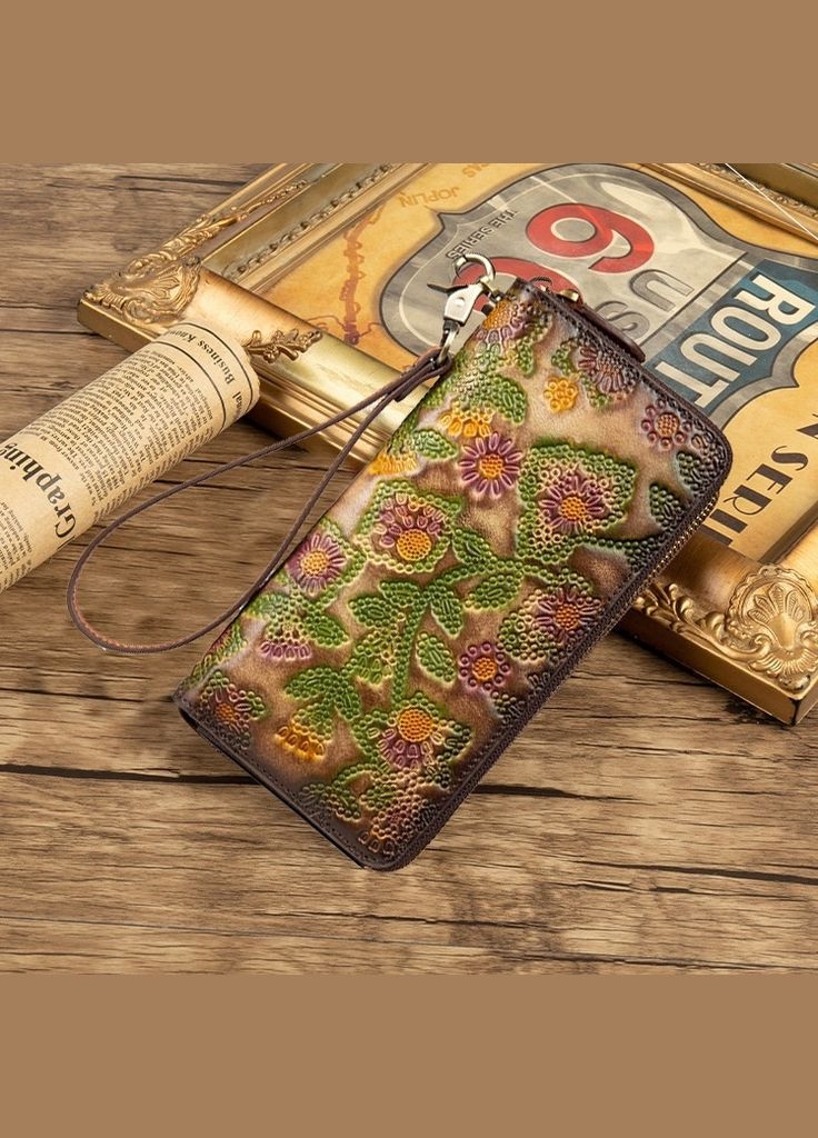 Женский кошелек клатч из натуральной кожи модный стильный Me 830015-Темний (351892197)