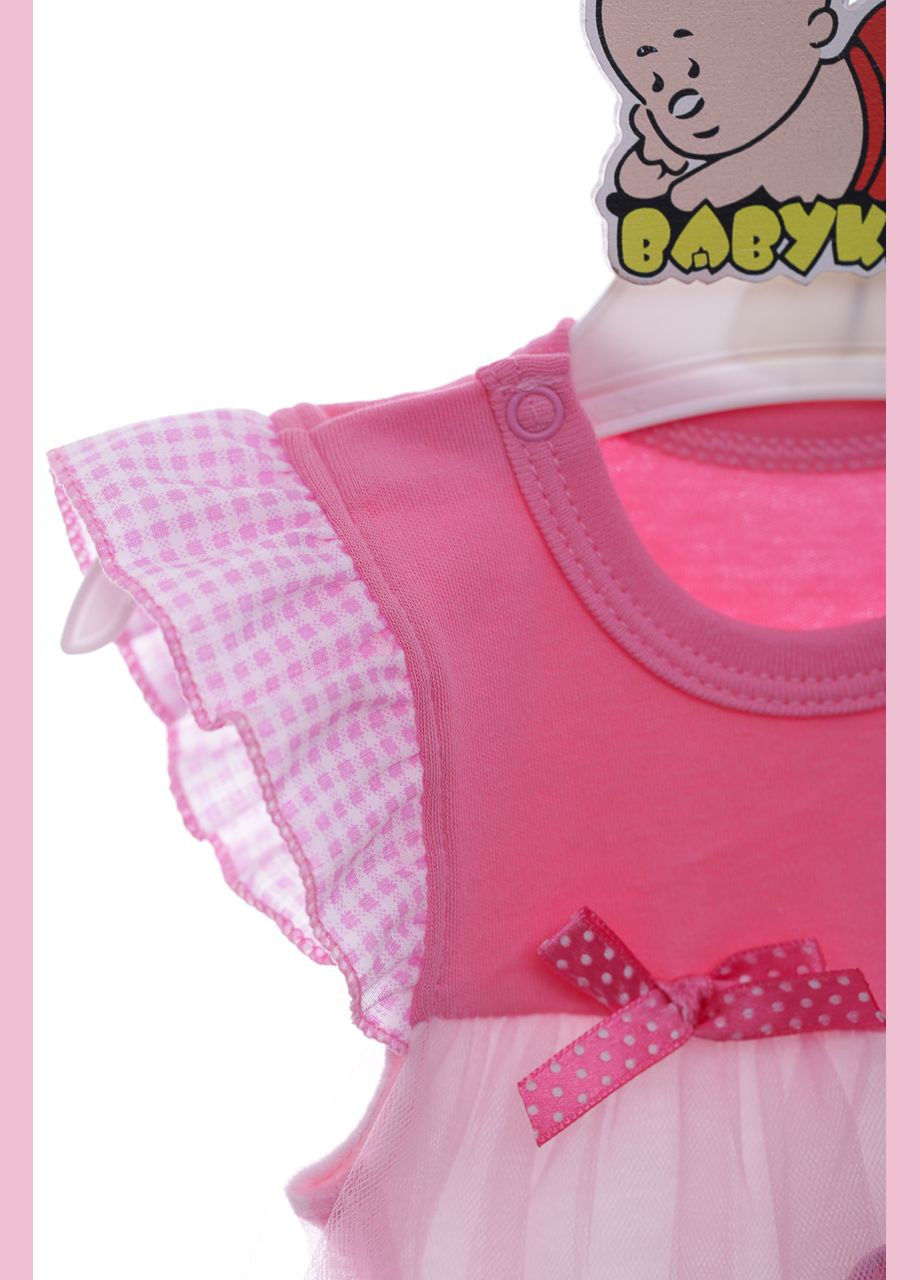 Боди платье с коротким рукавом для девочки розовое солнышко MiniPapi см (38367) BABYKROHA (297197921)