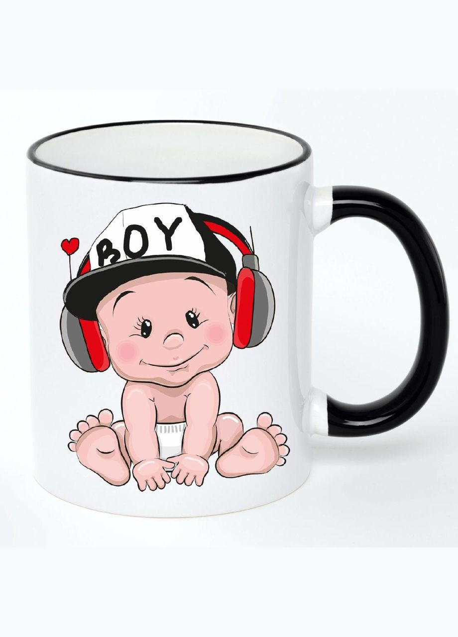 Чашка с детским рисунком (кружка, кружка) #0288 Белая с черной ручкой 330 мл No Brand (322716716)