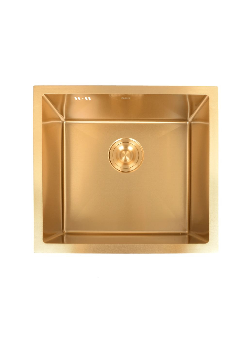 Золота кухонна мийка з нержавійки 50 см під стільницю 1.5 мм Nett NG-5045 (352261565)