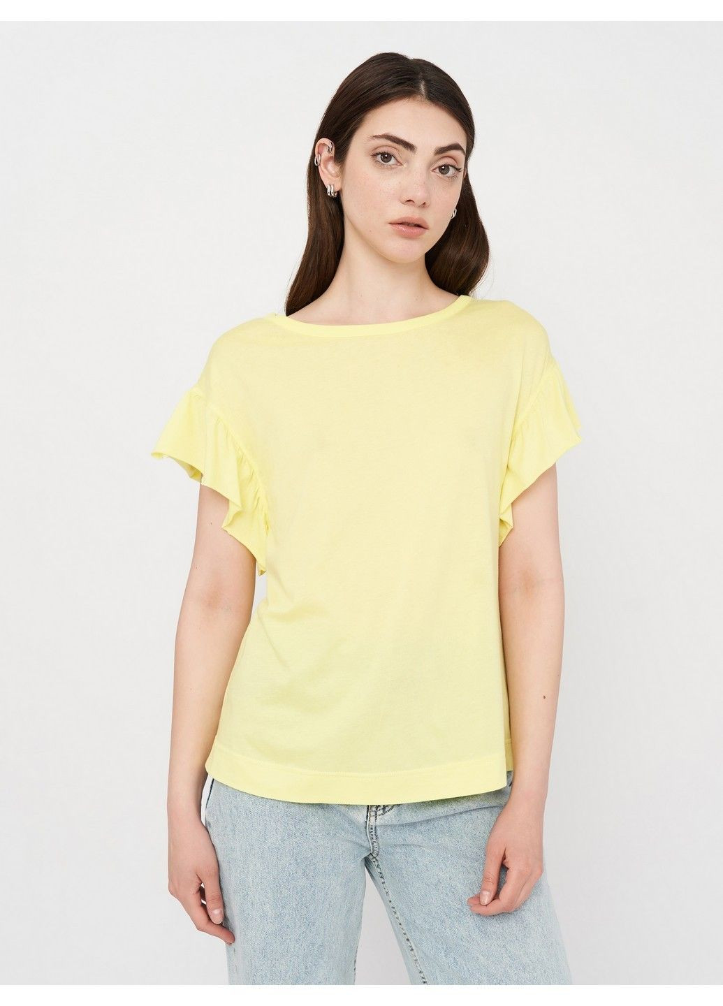 Желтая летняя футболка Dex