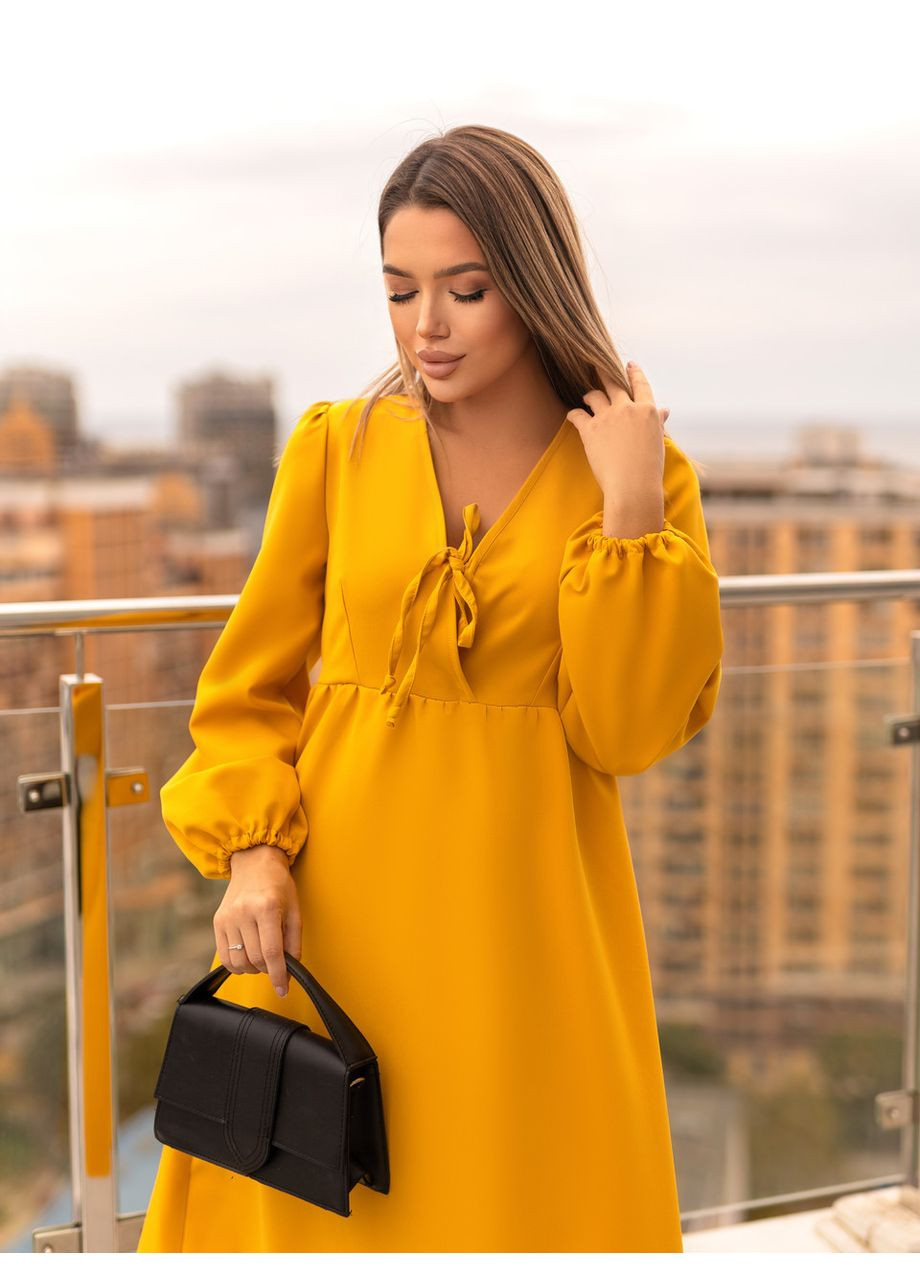 Гірчична молодіжна жіноча сукня вільного крою Fashion Girl