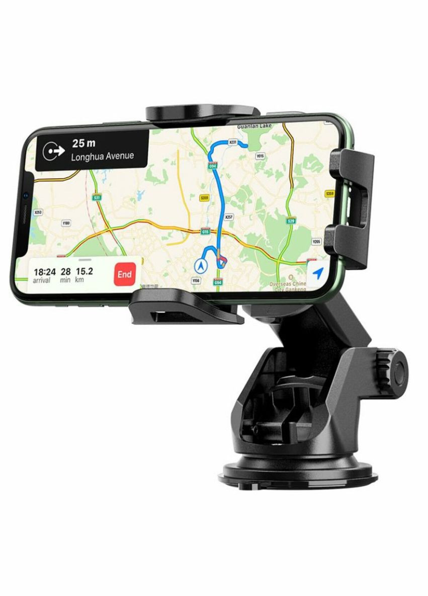 Тримач для мобільного CA76 Touareg one-touch center console car holder Black Hoco (300682419)