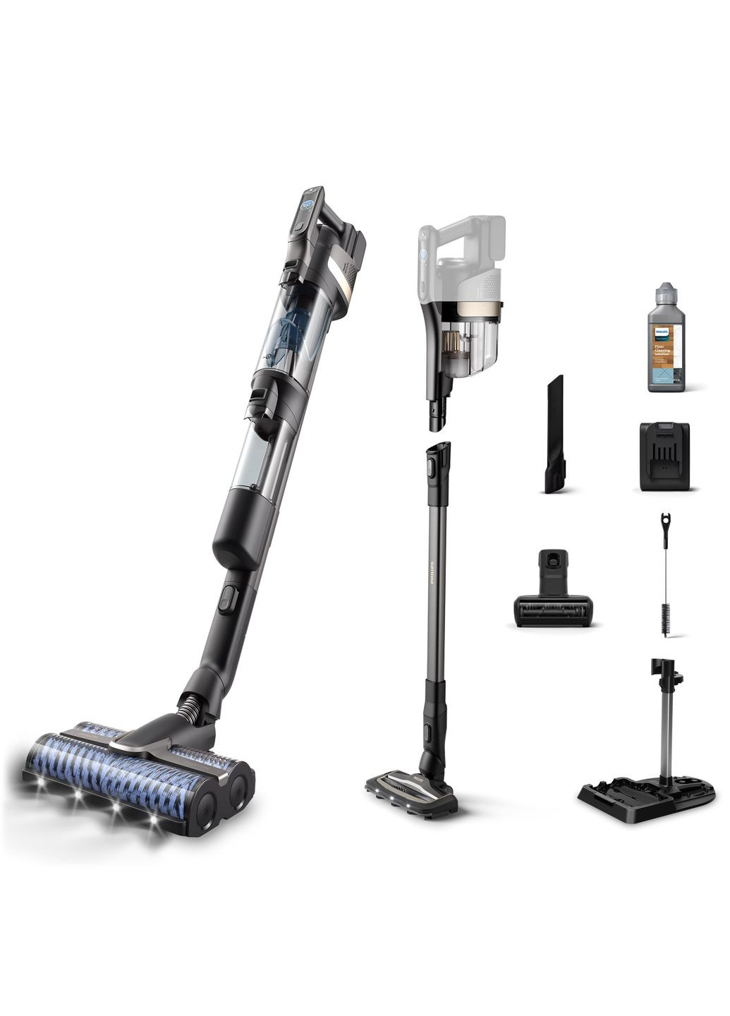 Пилосос безпровідний AquaTrio, вологе прибирання, конт пилок -0.42л, автон. робота до 25хв, PowerCyclone Aqua, чорний Philips (364874307)