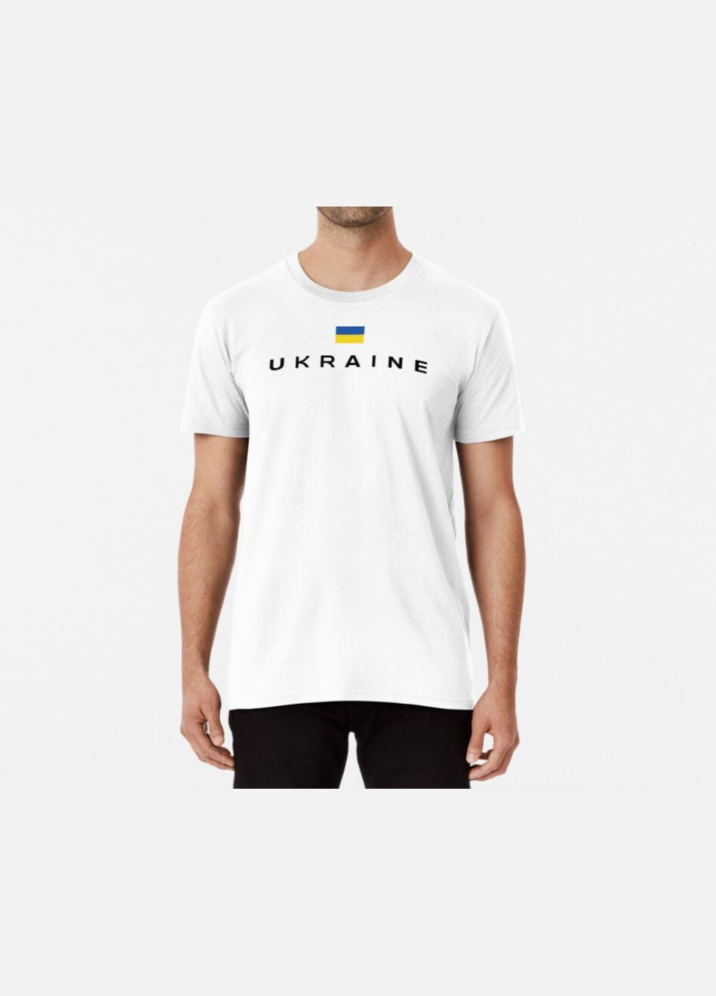 Біла чоловіча патріотична футболка з принтом ukraine україна Stedman