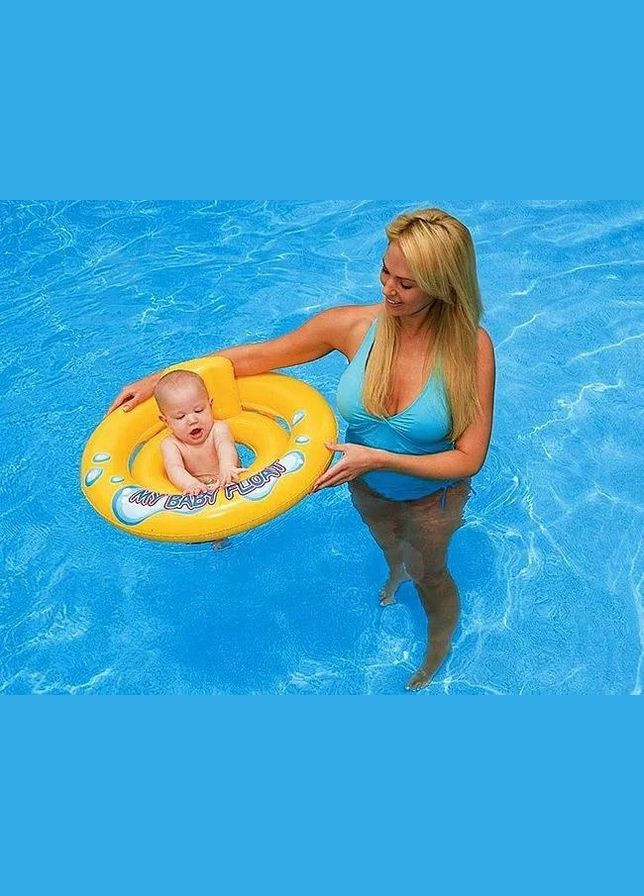 Детский надувной плот-круг 59574 NP со спинкой и трусиками для плавания малышей от 1 года. Intex (327216344)