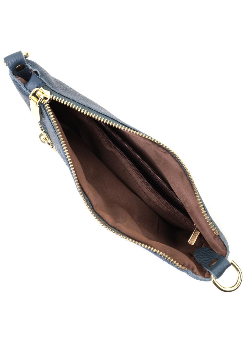 Сумка жіноча через плече клатч із двома ременями з натуральної шкіри 22646 Синя Vintage (302009197)