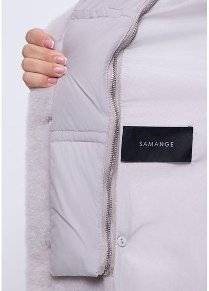 Сіра зимня дублянка з еко хутра 88-89635ydk сірий кварц sam Samange