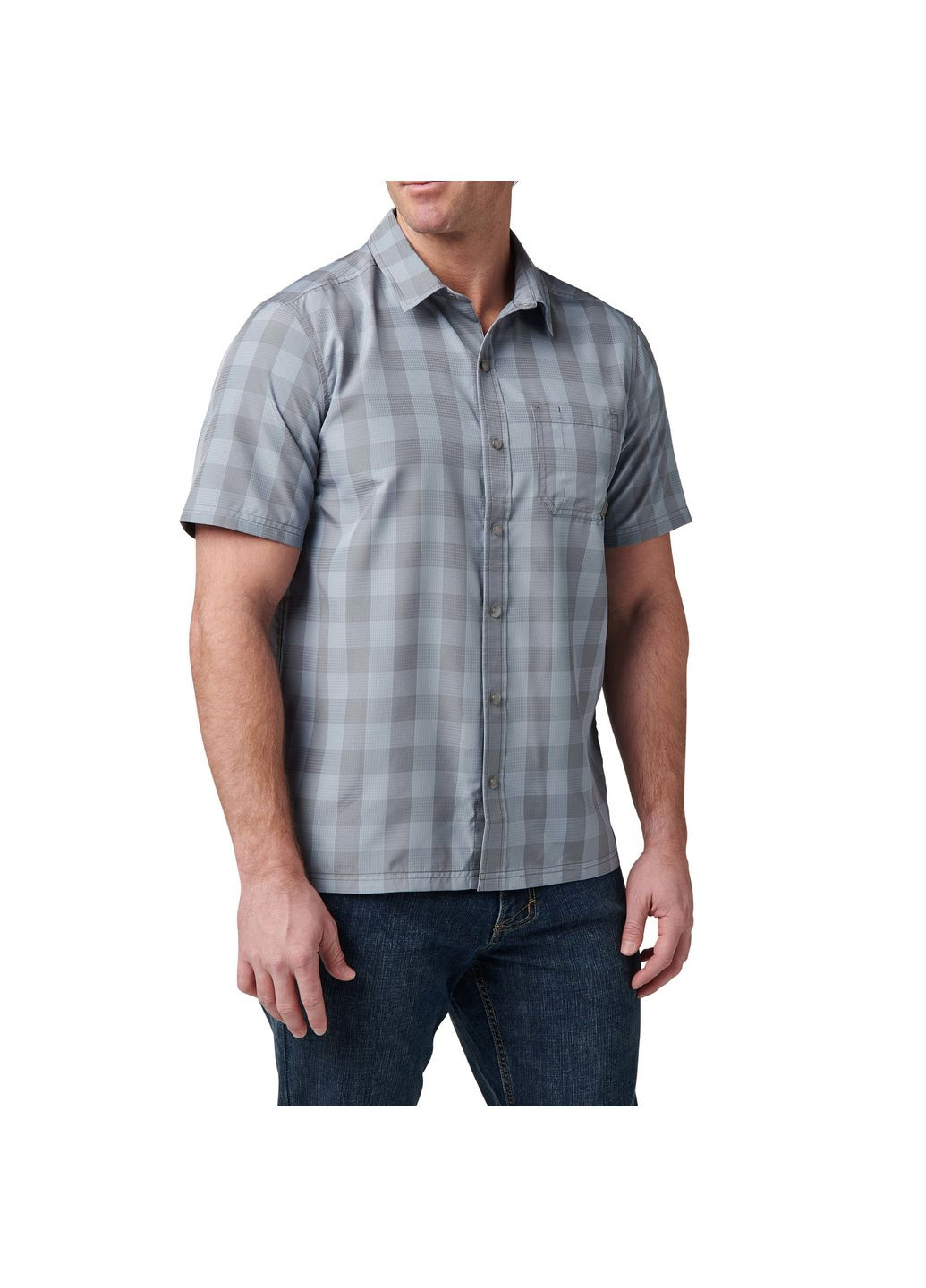 Сорочка тактична Nate Short Sleeve Shirt Mortar Plaid 5.11 Tactical (350878394)