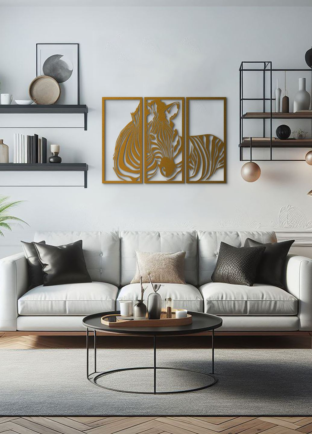 Картина лофт, настінний декор для дому "Зебра модульна картина", декоративне панно 40х60 см Woodyard (292113649)