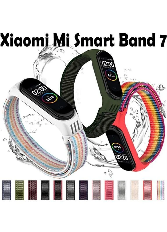 Ремешок Nylon Style для Xiaomi Mi Smart Band 7 Green-Yellow (707660) BeCover (368595586)