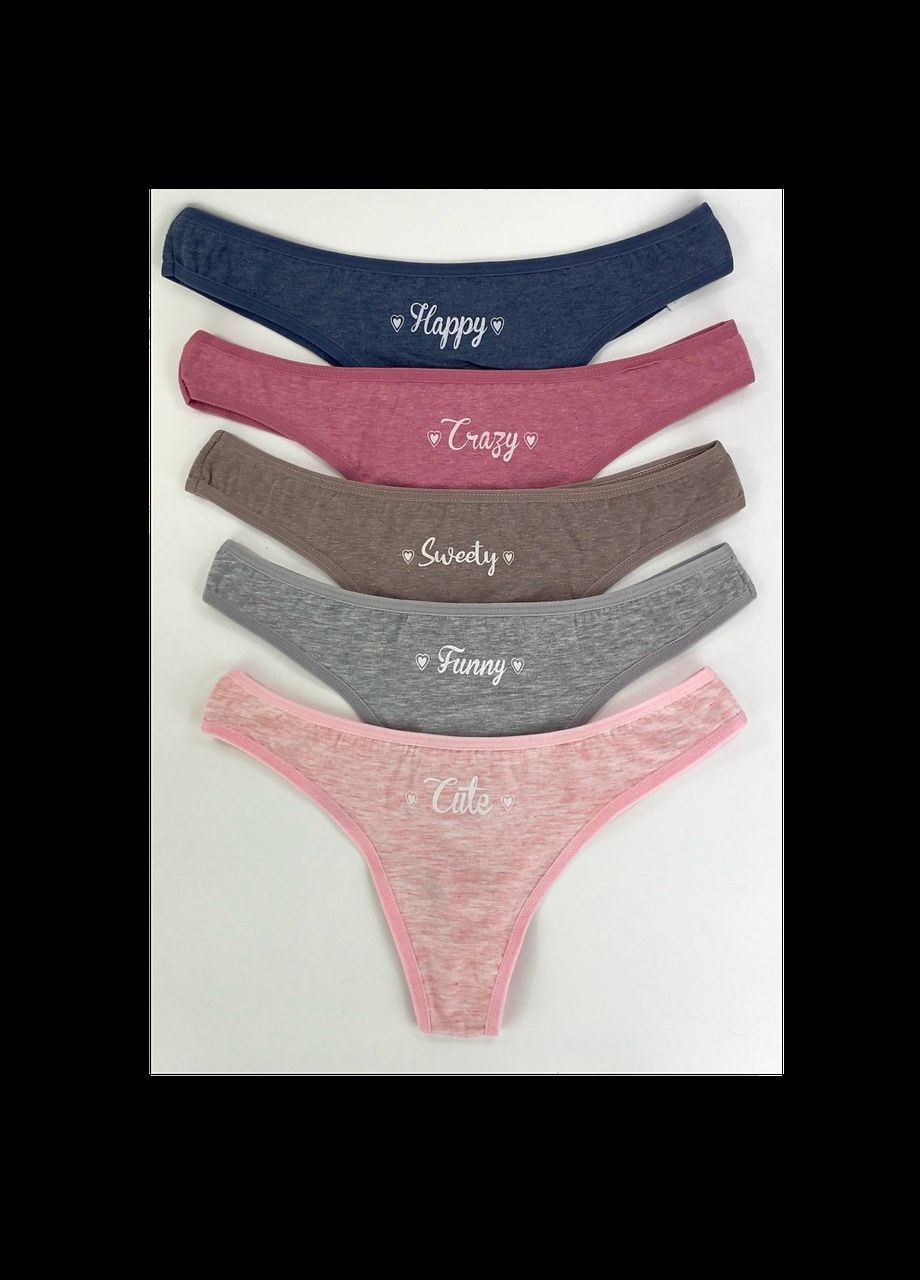 Комплект женских трусиков-стрингов 5 шт Nicoletta (340462320)